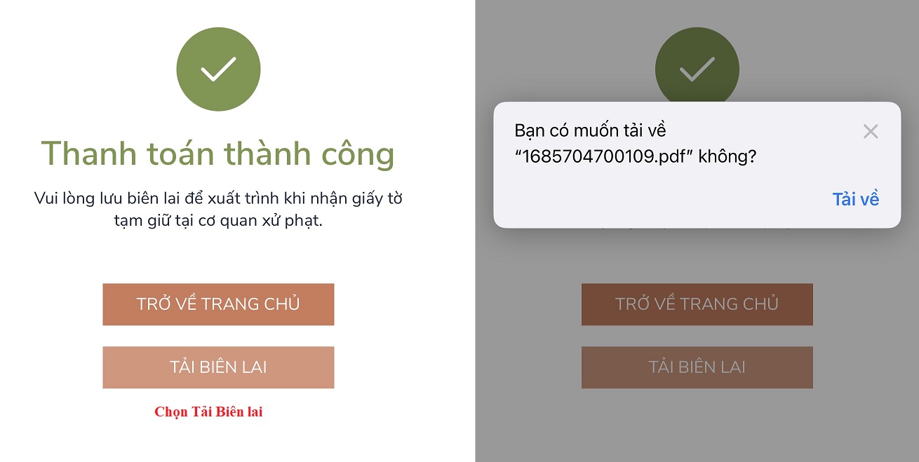 Tải biên lai nộp phạt vi phạm giao thông Tải biên lai nộp phạt vi phạm giao thông
